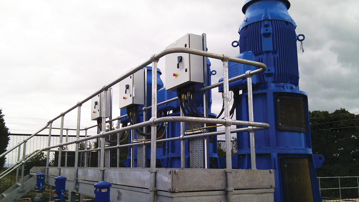 New low level pumping station downstream the new chlorine contact tank to feed the existing site service reservoir - Courtesy of Black & Veatch