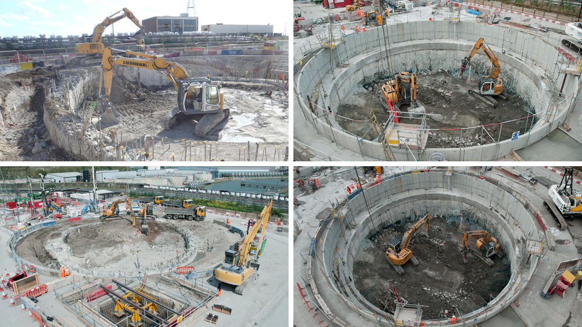 Shafts under construction - Courtesy of Thames Water 