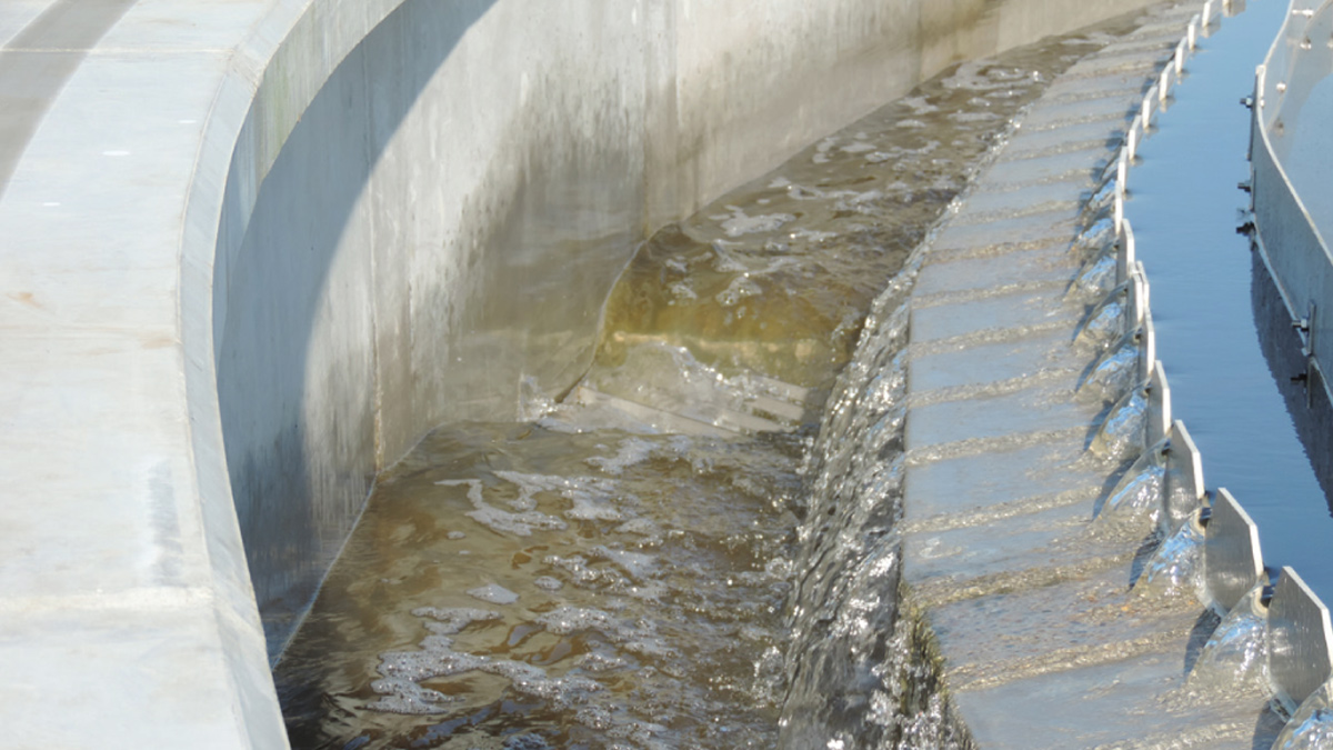 The new humus tanks come on line - Courtesy of Southern Water