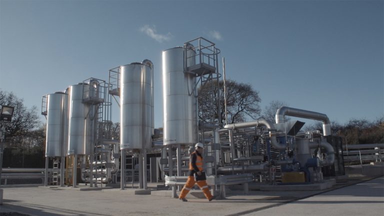 Activated carbon filters, and in the background, the screw compressor and membrane kiosk - Courtesy of Dŵr Cymru Welsh Water