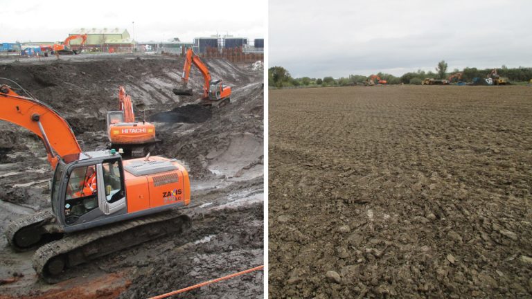 (left) Validation of lagoon base and (right) Reinstated lagoons - Courtesy of VertaseFLI