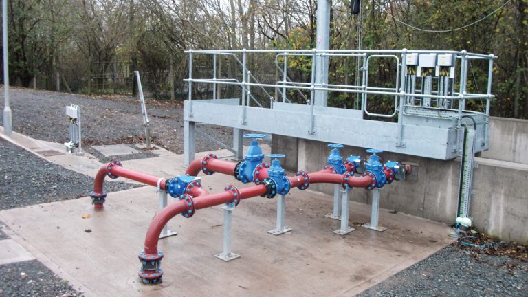 Balancing tank pipework - Courtesy of Mott MacDonald Bentley Ltd