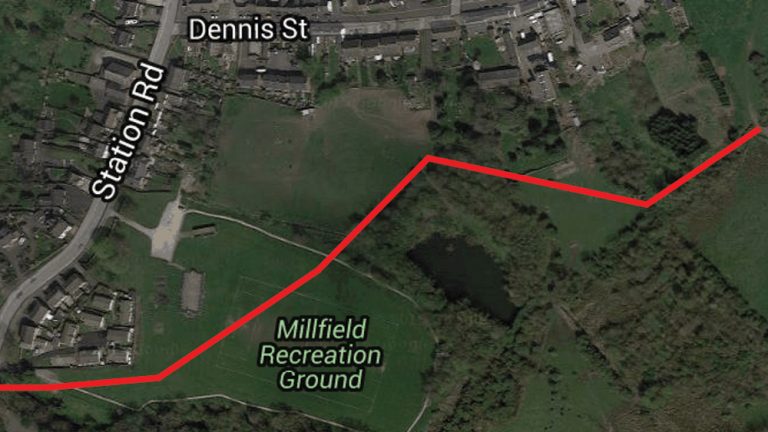 Route of the new 600mm diameter sewer - Courtesy of NMCNomenca