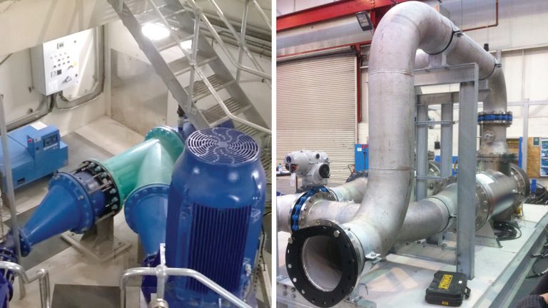 (left) Basement pump station and (right) factory built UV plant - Courtesy of Mott MacDonald Bentley Ltd