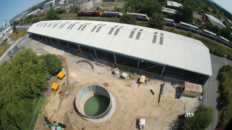 River Medway/Railway launch shaft construction - Courtesy of SEW