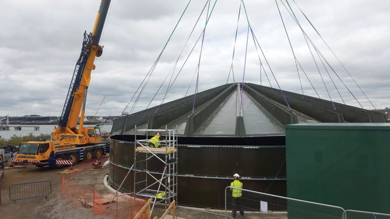 Installation of the enabling sludge tank - Courtesy of 4Delivery