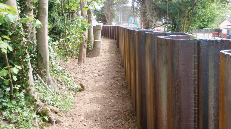 De-vegetation to accommodate sheet piling - Courtesy of SWW Delivery Alliance H5O