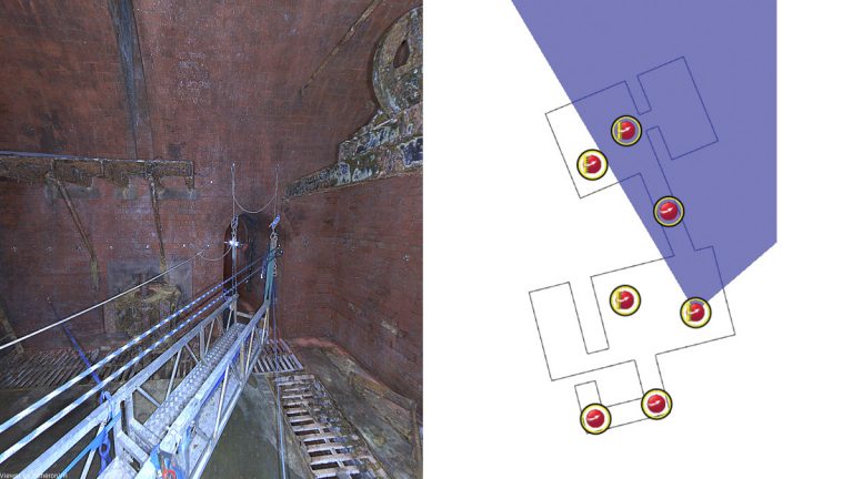 Virtual site tour output showing a temporary walkway - Courtesy Optimise