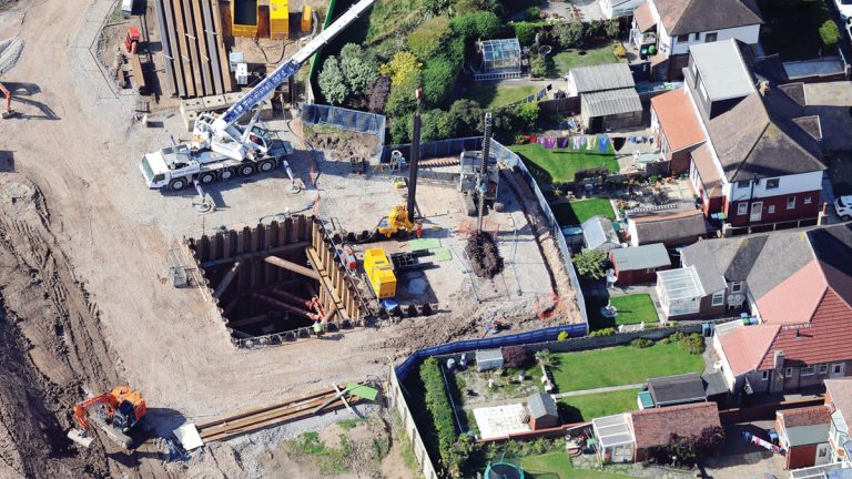 Aerial shot of culvert works - Courtesy of C2V+