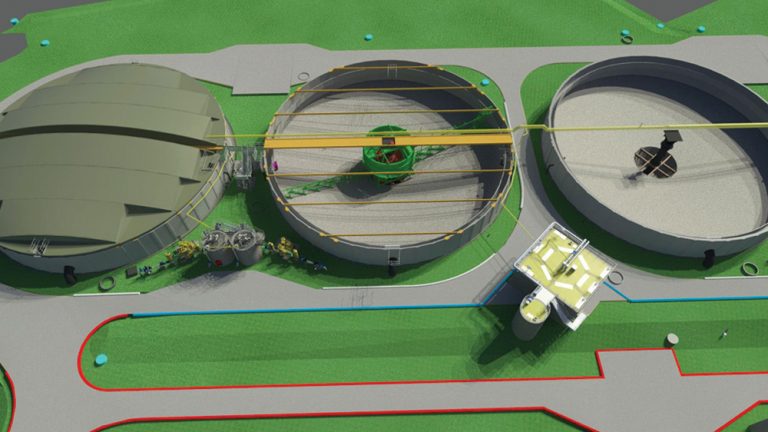 Model extract showing PSTs and scraper bridge - Courtesy of United Utilities and Laing O’Rourke