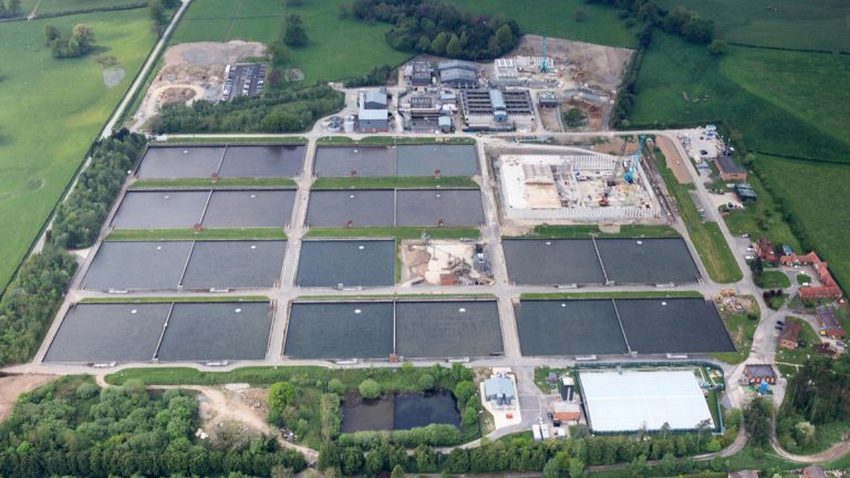 Oswestry WTW under construction - Photo by www.webbaviation.co.uk - Courtesy of United Utilities