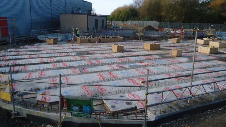 Installation of permanent roof formwork - Courtesy of GCA JV