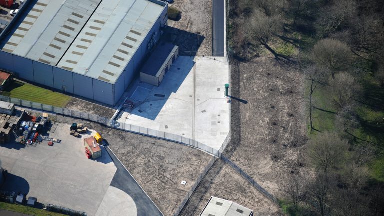 Aerial view showing construction completed - Courtesy of GCA JV