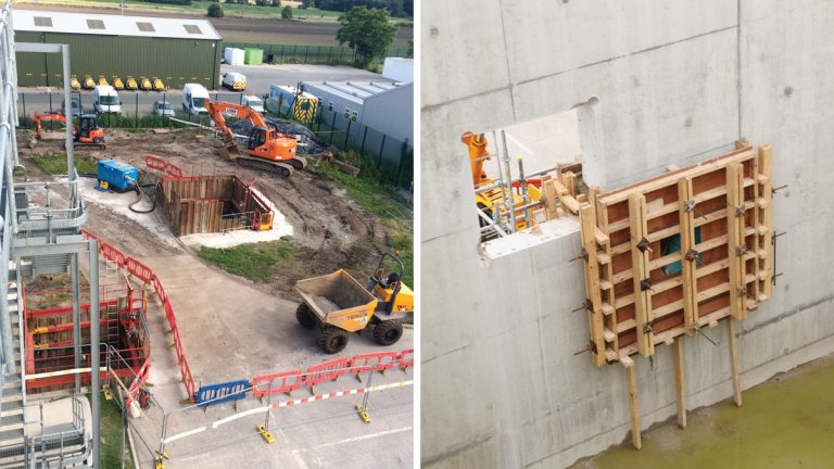 (left) Royal Oak WTW and (right) the new RFG cells at Royal Oak - Courtesy of advance JV