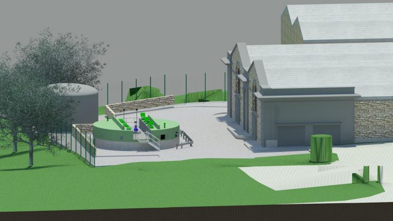 3D Model of additional sludge thickener with integral cover - Courtesy of Mott MacDonald Bentley Ltd