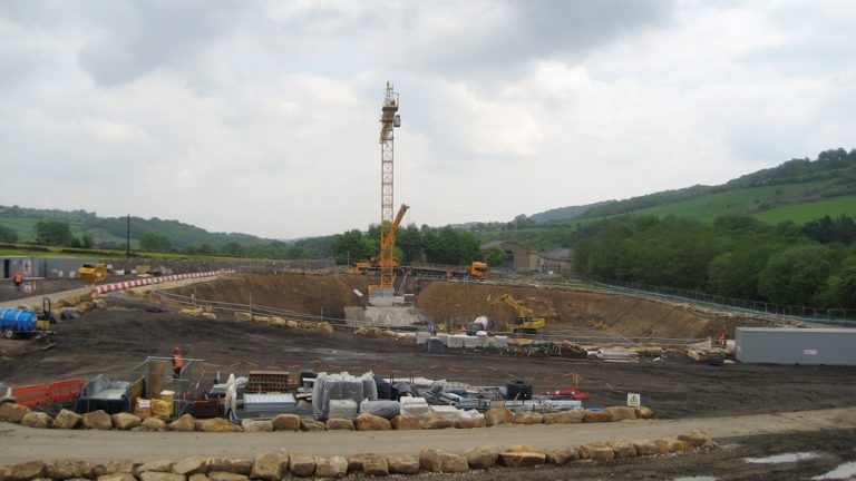 Construction works in progress on the underground clarifier structure - Courtesy of MMB