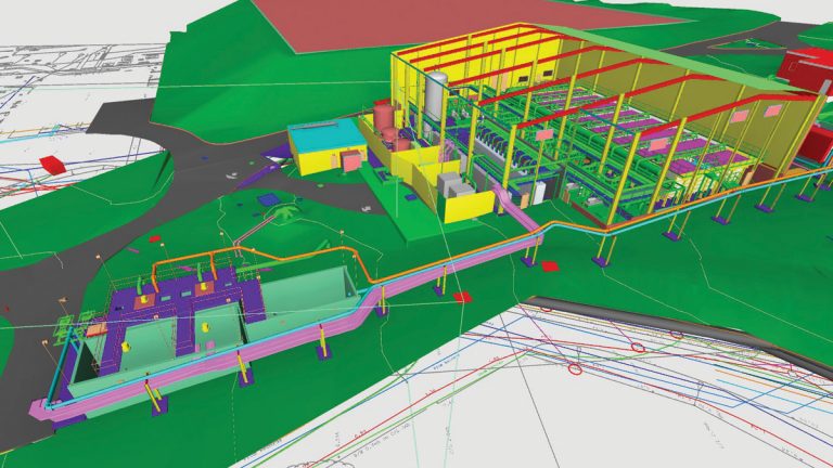 3D BIM model snapshot of submerged membrane plant - Courtesy of Anglian Water