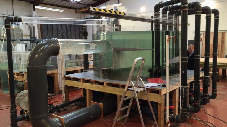 Physical scale model of pumping station - Courtesy of Arup