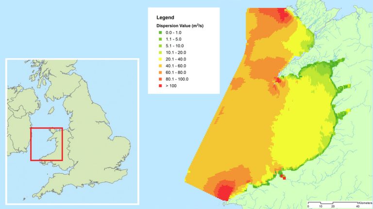 Figure 5: Dispersion values map: West Coast - Courtesy of DCWW Capital Delivery Alliance