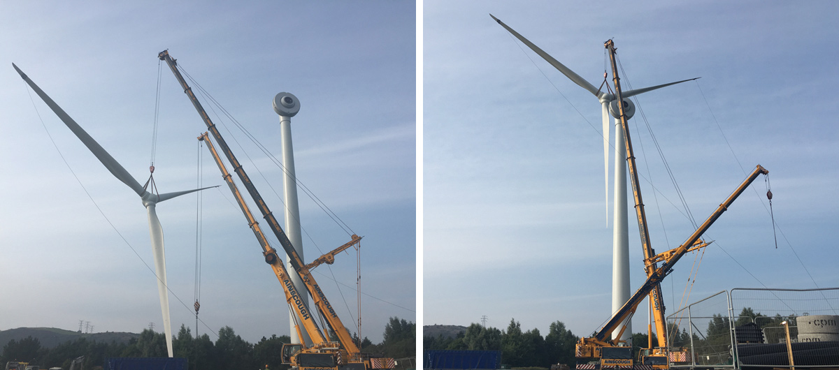 Turbine erection - Courtesy of Skanska Construction UK Ltd