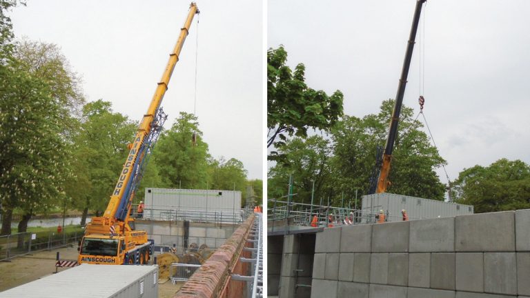 Installation of equipment onto the temporary platform - Courtesy of JBA Bentley