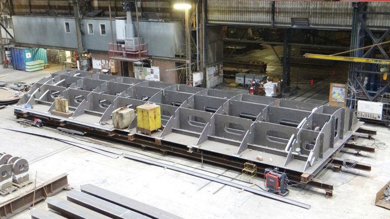 Fabrication of rising sector gate by Hollandia Infra - Courtesy of Environment Agency