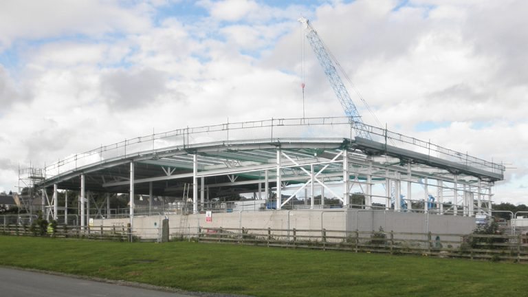 Clarifier building under construction - Courtesy of Doosan Enpure Ltd