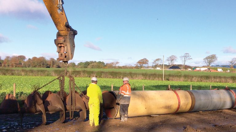 Auger bore setup - Courtesy of Caledonia Water Alliance