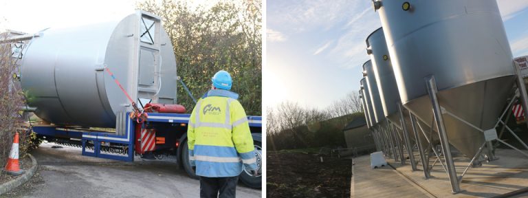 (left) Filter being delivered - only just fits! and (right) all filters in position - Courtesy of NMCNomenca