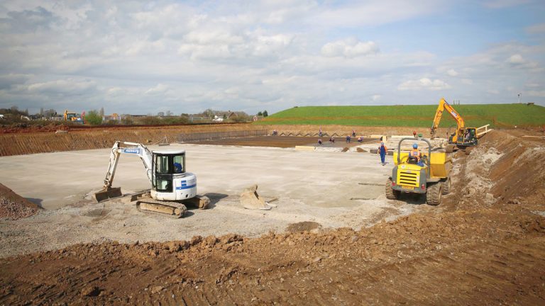 Excavation and blinding of the base of reservoir 3 and 4 - Courtesy of Stonbury