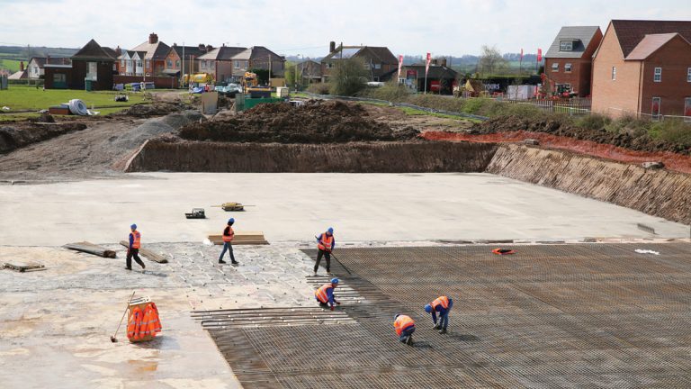 Reinforcement being installed for base slab of reservoir 3 - Courtesy of Stonbury