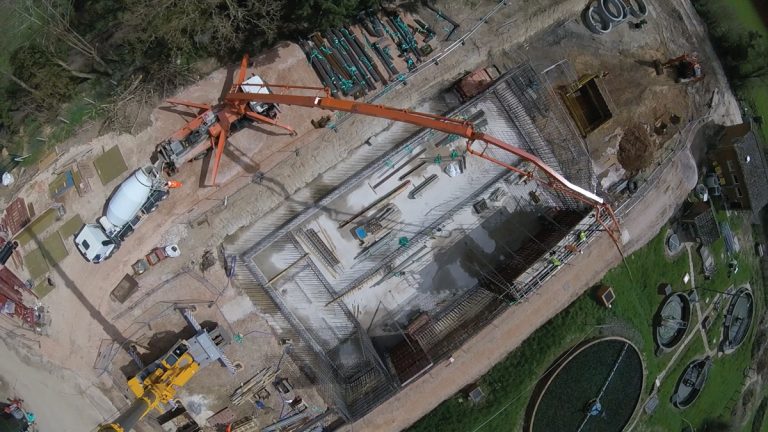 Base and wall construction - Courtesy of South West Water Delivery Alliance H5O