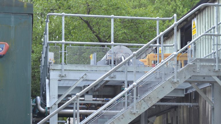 New centrifuge fitted in between existing building - Courtesy of South West Water Delivery Alliance H5O