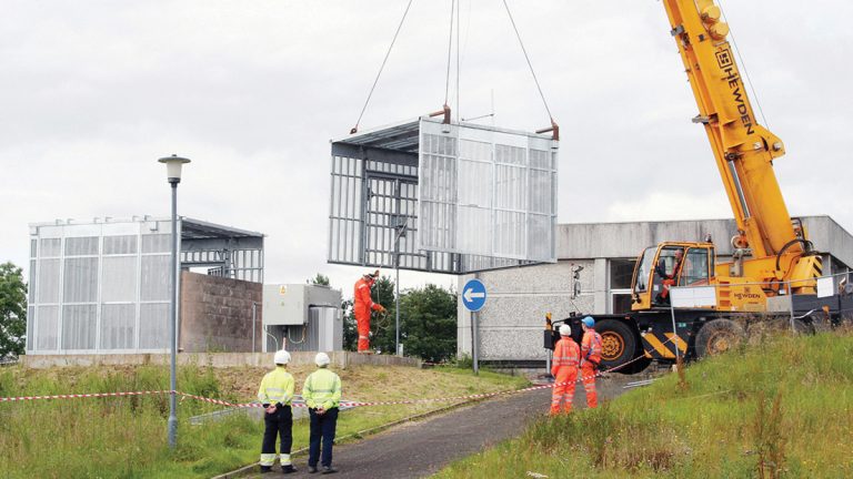 LPCB certificated SR4 UltraSecure mesh cage system being installed by Technocover