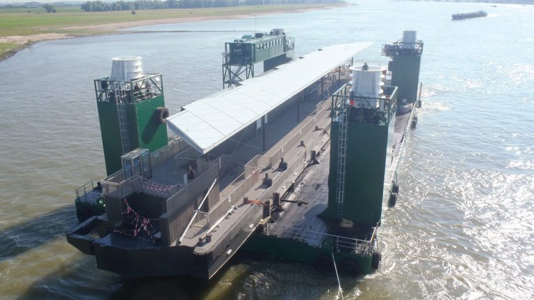 The Blackfriars Pier pontoon en route from Holland - Courtesy of Tideway
