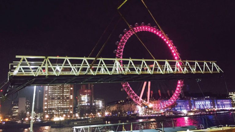 Lifting one of the new Tattershall brows into position - Courtesy of Tideway
