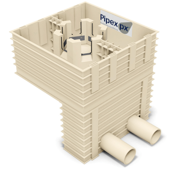 BIM image of Pipex px® flow splitter chamber for Davyhulme STW