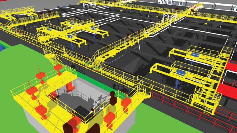 Oldham WwTW - BIM model snapshot of new activated sludge plant - Courtesy of United Utilities