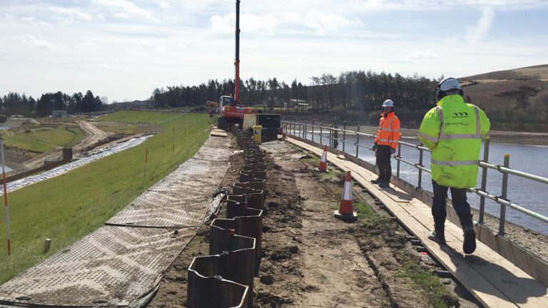 CPiles driven to design toe-depth using an air hammer - Courtesy of MMB