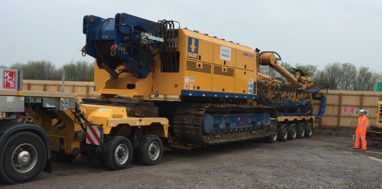 Drilling rig with scalloped guide - Courtesy of Wessex Water