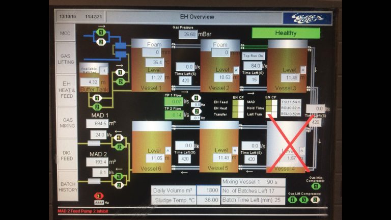 Tank 4 out of service on human-machine interface - Courtesy of WECS
