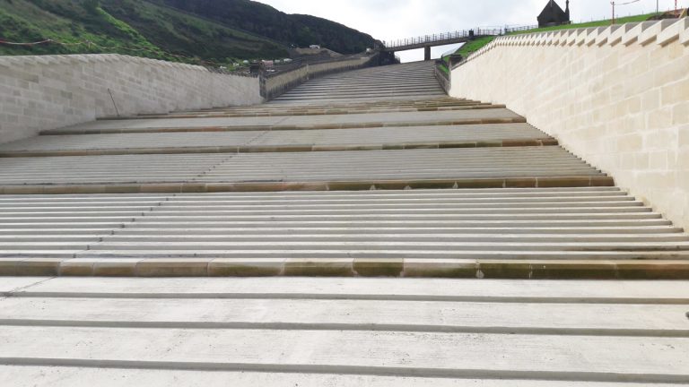 New concrete spillway and masonry walls - Courtesy of MMB