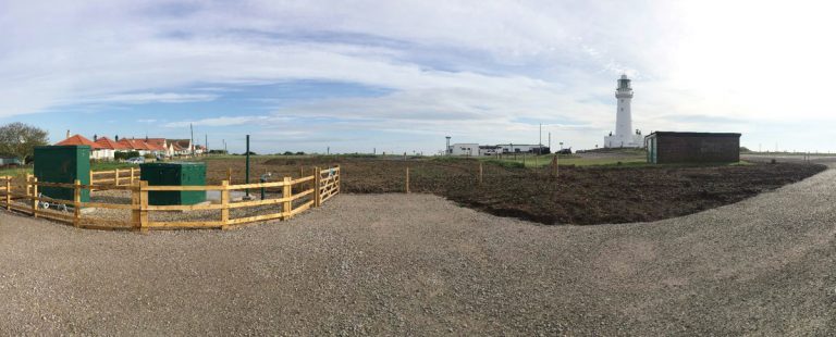 Flamborough Lighthouse with finished SPS compound and access track - Courtesy of MMB