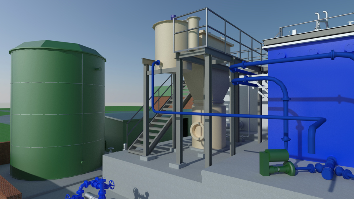 Metaldehyde removal plant render - Courtesy of Trant Engineering Ltd
