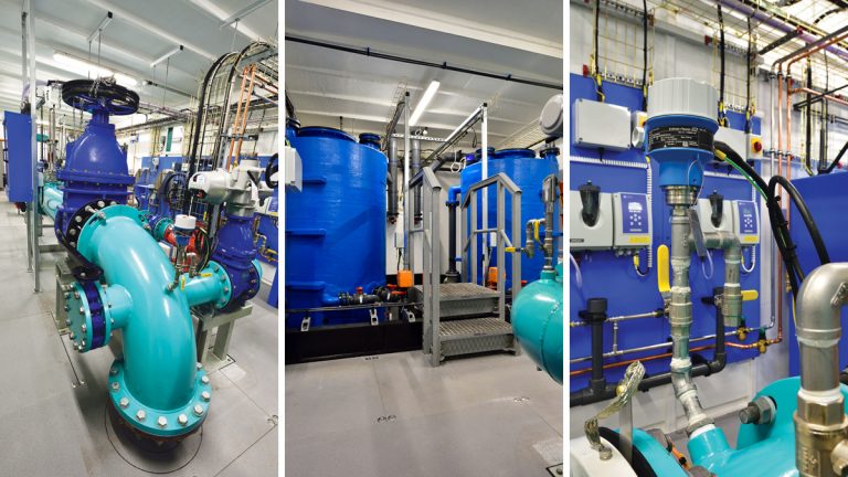 Outlet pipework and pressure transducer - Courtesy of Nomenca Ltd