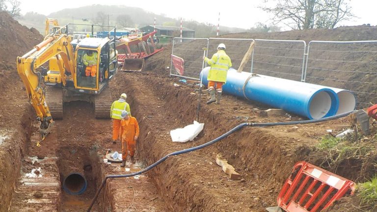 Benched excavation at Congresbury - Courtesy of Bristol Water
