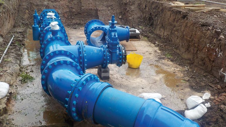 Connection under construction at Banwell Riverside - Courtesy of Bristol Water