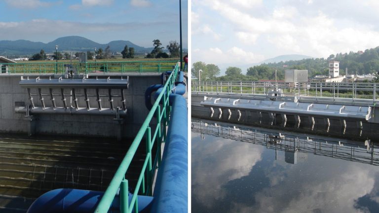 (left) Amecameca WWTP, Mexico, 63,936 PE and (right) Zywiec, Poland, 207,000 PE