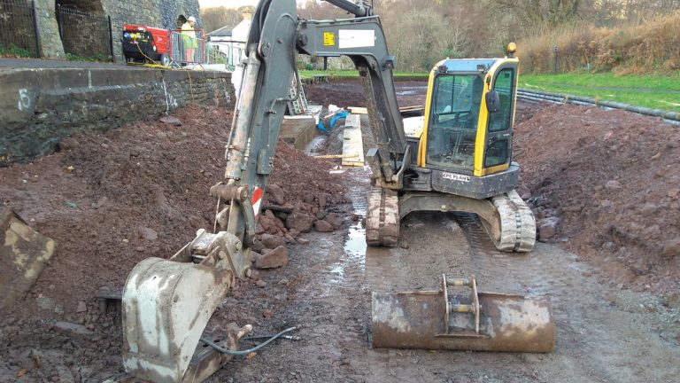 Excavation in front of the lime kilns - Courtesy of Arcadis