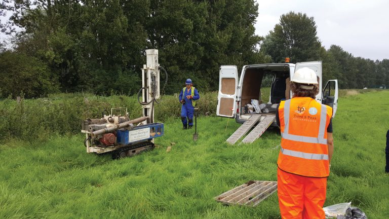 An archaeology survey in progress - Courtesy of Black & Veatch and the Environment Agency